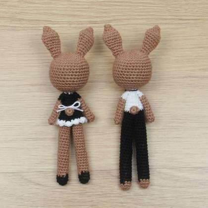 Costume Bunny Waiter Waitress Amigurumi Crochet..